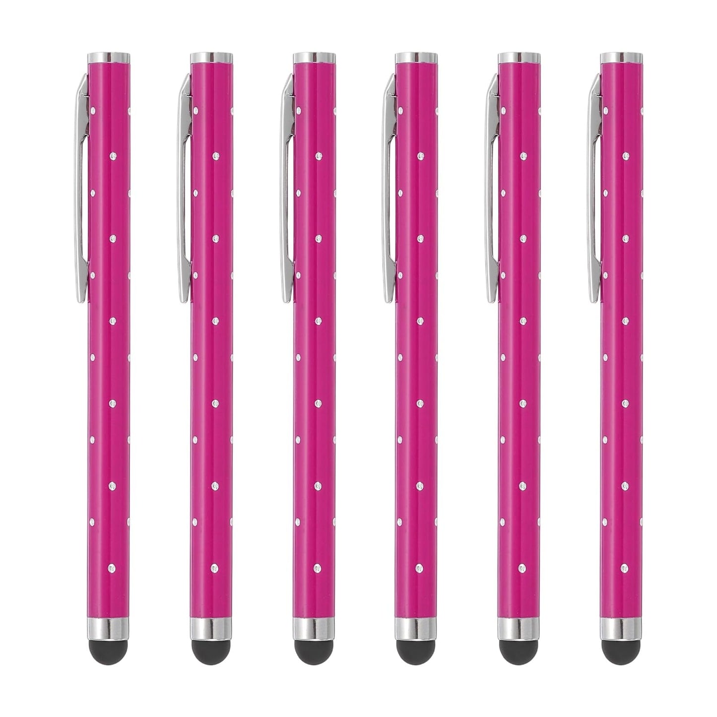 Six Crystal Metal Stylus Pens for Touch Screens