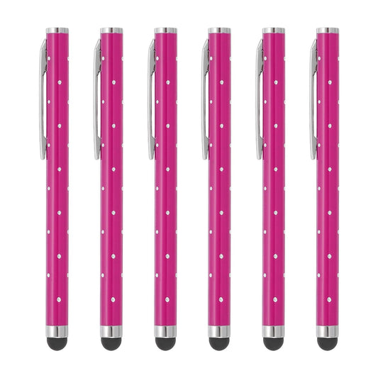 Six Crystal Metal Stylus Pens for Touch Screens