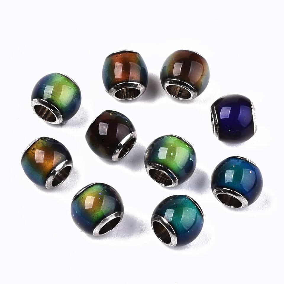50pcs Crystal Glass Mood Beads for Jewelry Making