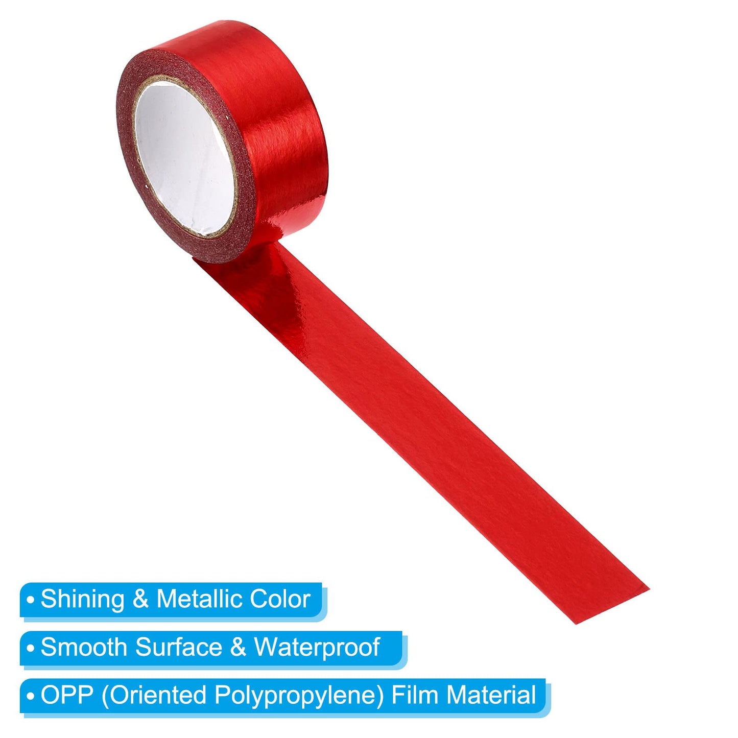 Shimmering Crimson Metallic Washi Tape 15mm x 5m 10 Pack