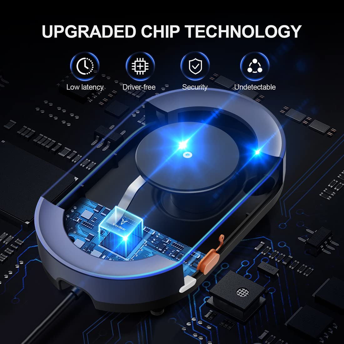 Undetectable Mouse Jiggler with Power Adapter and ON/Off Switch Mouse Mover Simulator, Driver-Free Mouse Movement Simulation for Computer Awakening