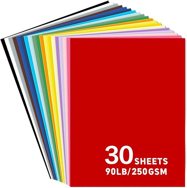 11x17 Colored Cardstock, 30 Sheets, 25 Colors, 90 lb
