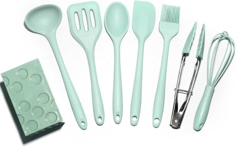 8-Piece Silicone Kitchen Utensil Set with Storage Box