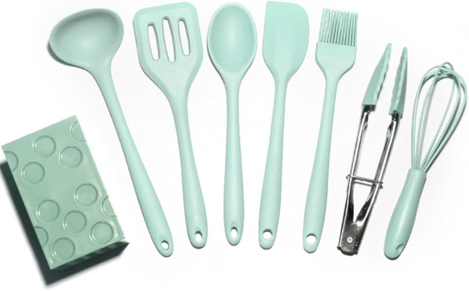 8-Piece Silicone Kitchen Utensil Set with Storage Box