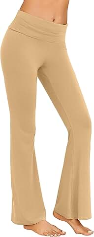 Fold Over Flare Yoga Pants for Women