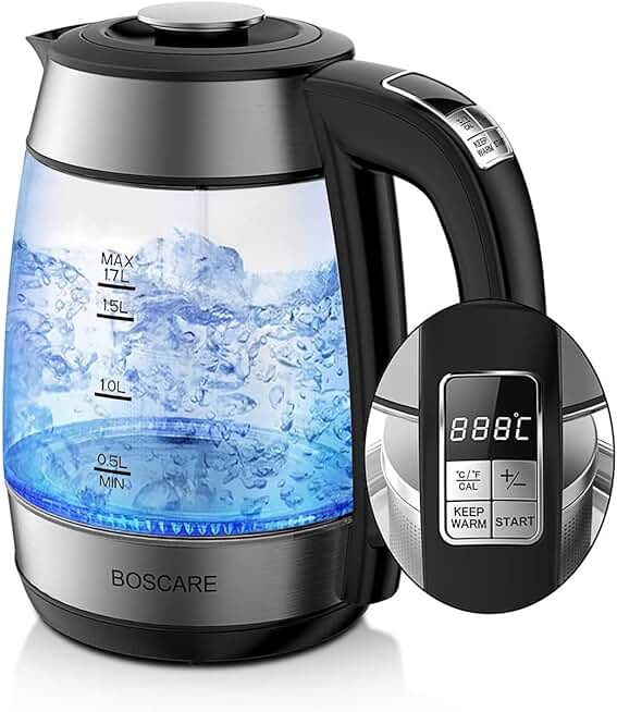 Electric Glass Kettle with Fast Boiling and LED Lights