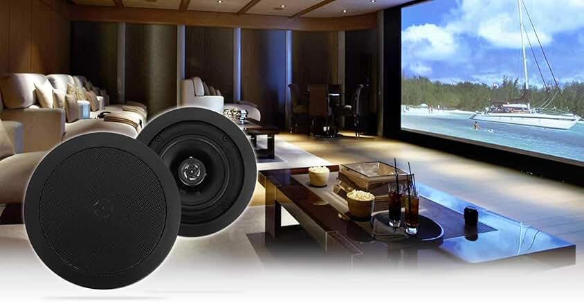Pair of 5.25-inch in-ceiling speakers with 300W power