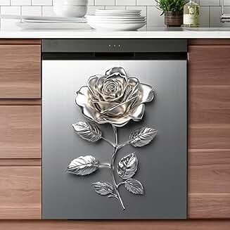 Stainless Steel Rose Pattern Refrigerator Magnet 23x26 inches