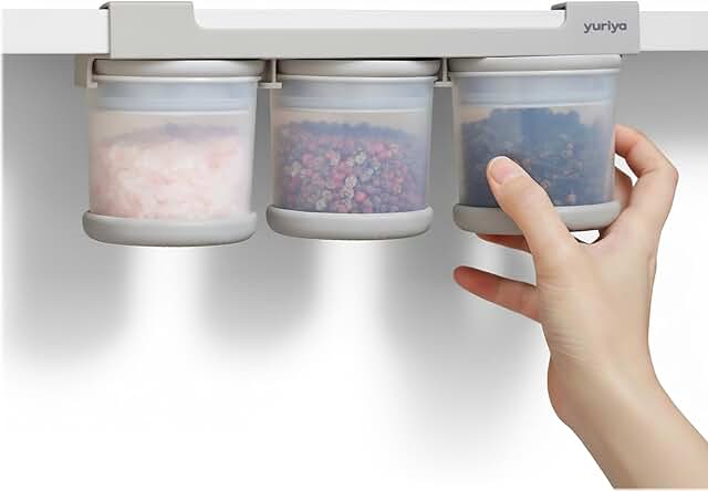 Under-Shelf Spice Rack with 3 Airtight Jars