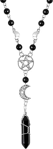 Gothic Crescent Moon Choker Necklace with Sun Pendant