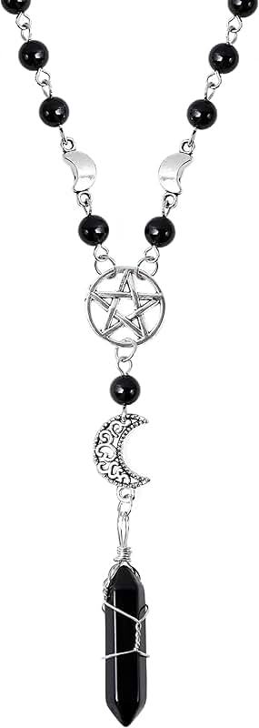 Gothic Crescent Moon Choker Necklace with Sun Pendant