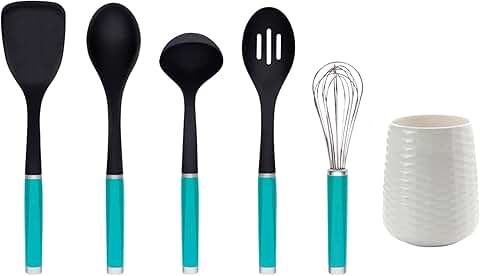 6-Piece Aqua Kitchen Tool and Gadget Set
