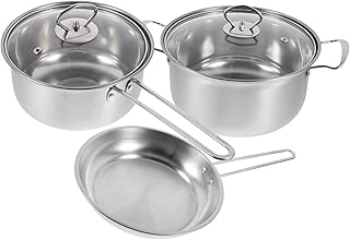 Stainless Steel Cookware Set with Lid and Frying Pan