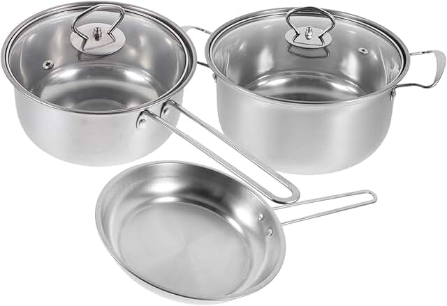 Stainless Steel Cookware Set with Lid and Frying Pan