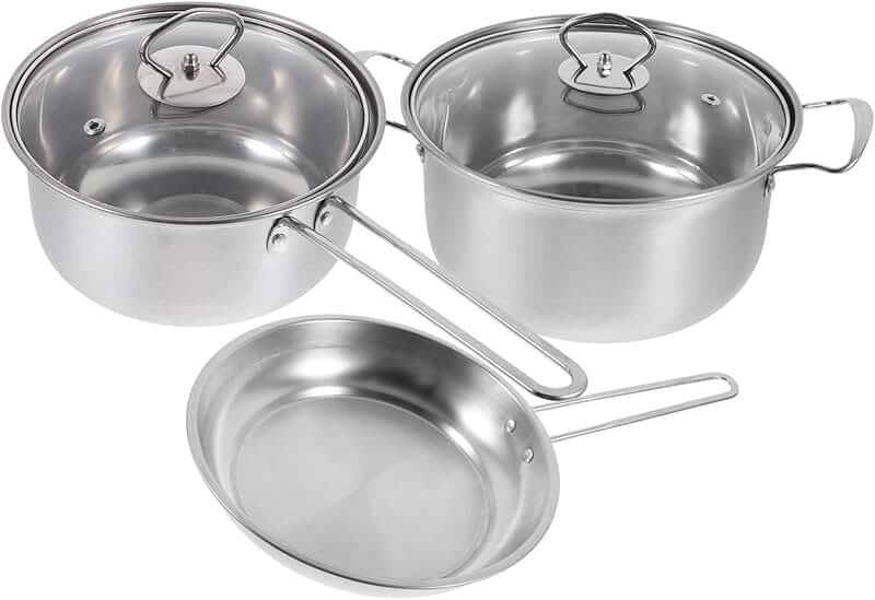 Stainless Steel Cookware Set with Lid and Frying Pan