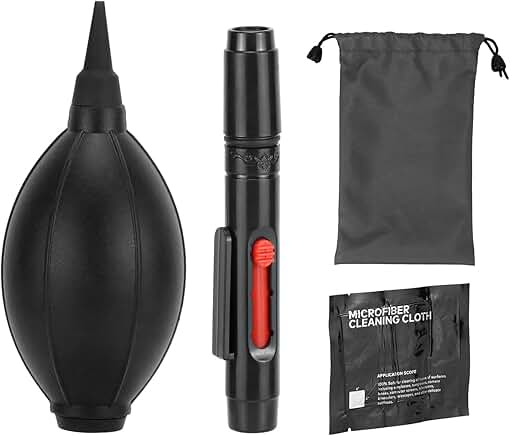 4-in-1 Camera Lens Cleaning Kit with Pen, Cloths, Air Blower