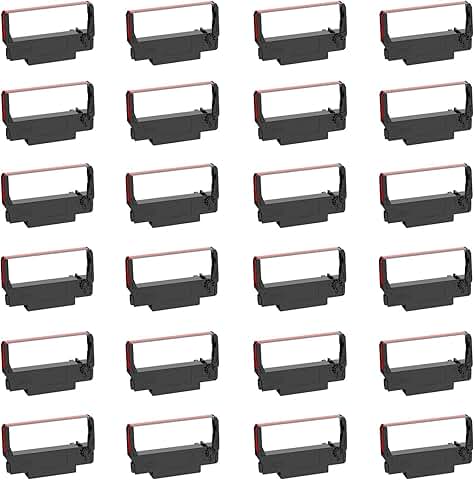 24 Black and Red Replacement Ribbons Pack