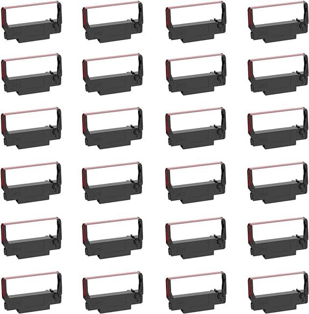 24 Black and Red Replacement Ribbons Pack