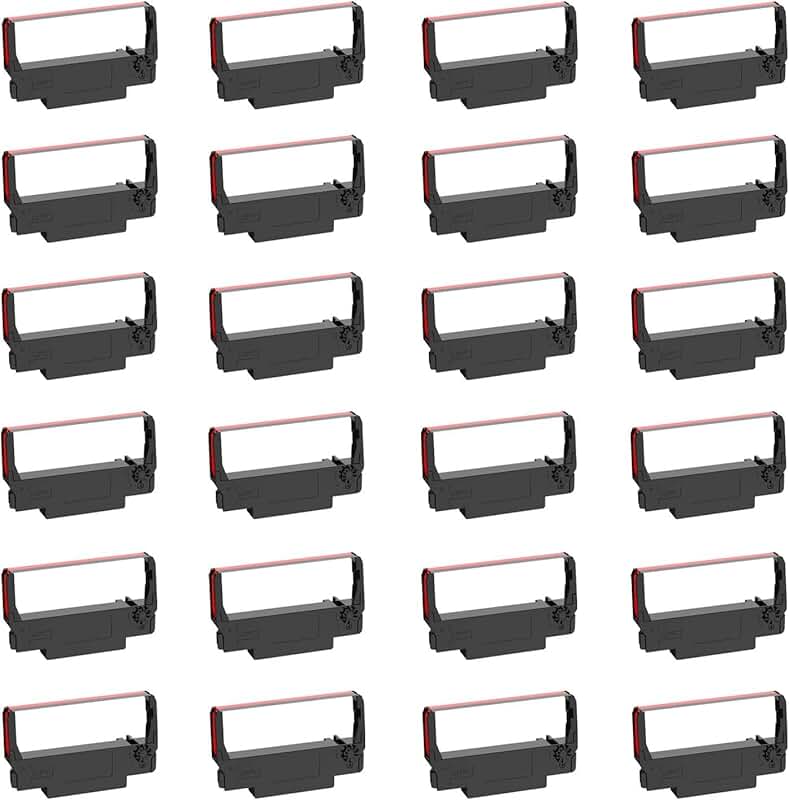 24 Black and Red Replacement Ribbons Pack