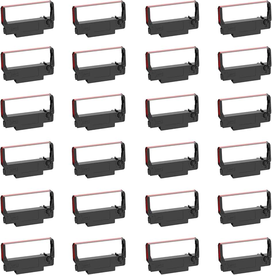 24 Black and Red Replacement Ribbons Pack
