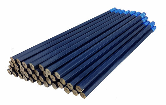 Royal Blue Hexagon Pencils with Eraser, 36 Pack
