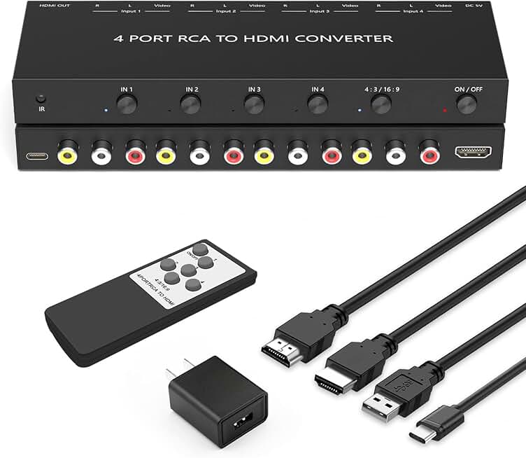 4-Port AV to HDMI Converter for Video Devices