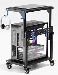 Adjustable 6-Level Computer Tower Stand for Floor or Desk