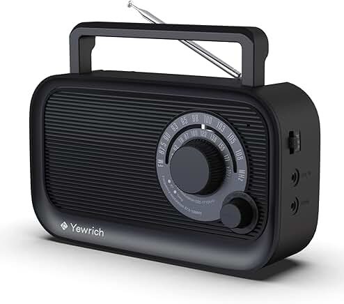 Portable AM FM Radio with Bluetooth and Headphone Jack