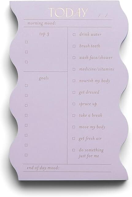 Wavy Daily Planner and To-Do List Notepad