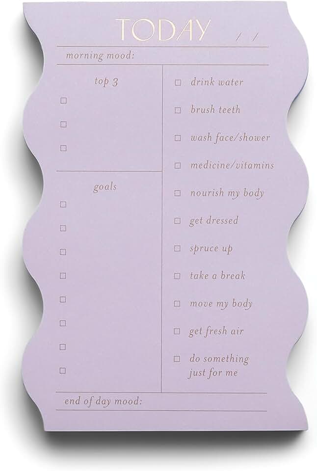 Wavy Daily Planner and To-Do List Notepad