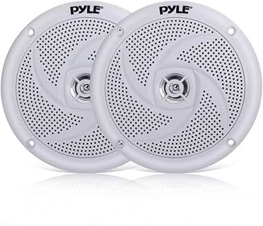 Waterproof 5.25-Inch Marine Speakers, 2-Way Stereo, 180W, White