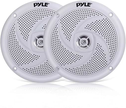 Waterproof 5.25-Inch Marine Speakers, 2-Way Stereo, 180W, White