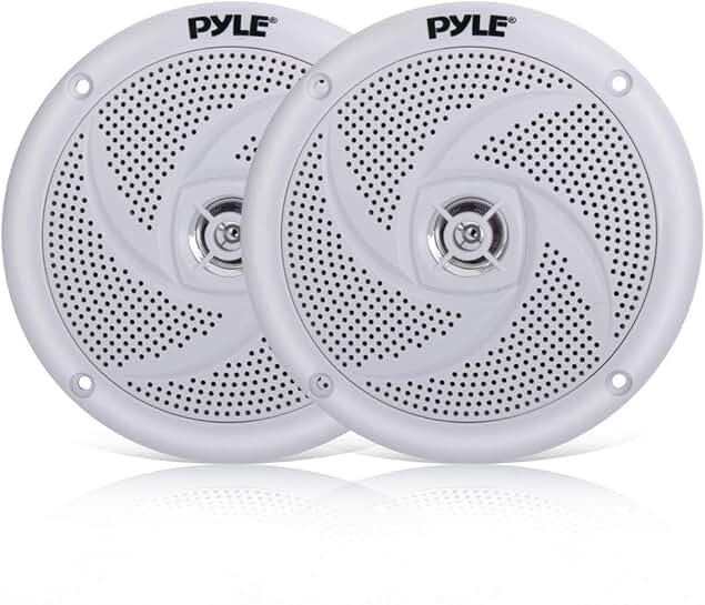 Waterproof 5.25-Inch Marine Speakers, 2-Way Stereo, 180W, White