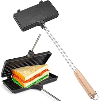 Portable Double Pie Iron for Campfire Cooking