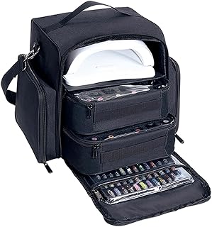 Portable Nail Polish and Lamp Organizer with Bags