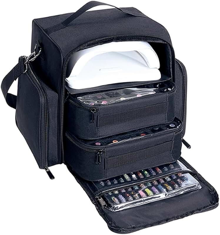 Portable Nail Polish and Lamp Organizer with Bags