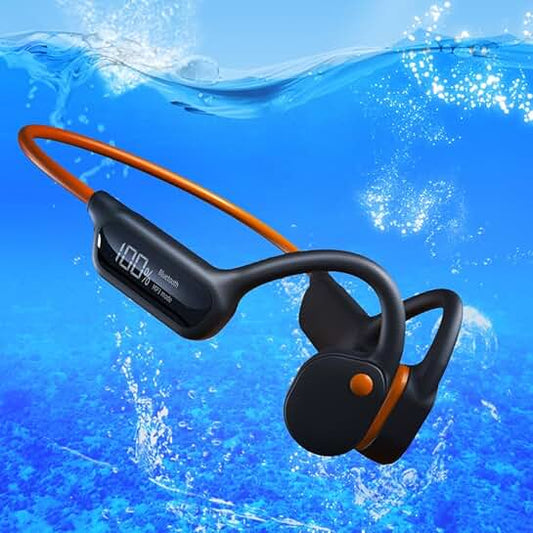 Open Ear Waterproof Bone Conduction Headphones with MP3 and LED Screen