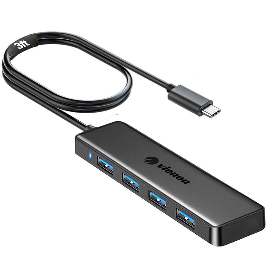 USB C Hub with 4 USB 3.0 Ports, 3ft Extension