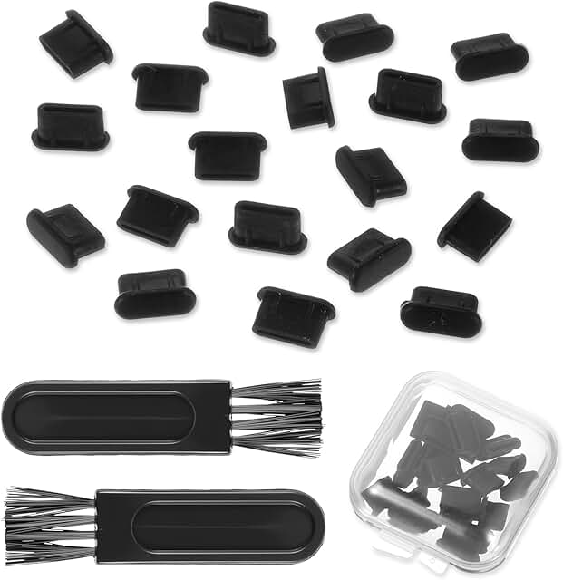 20 Pack USB-C Dust Plugs with Cleaning Brushes