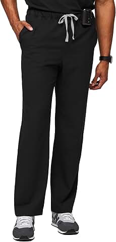 Men's Basic Scrub Pants with Straight Leg and Pockets