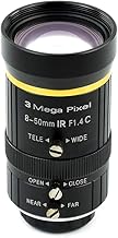 Adjustable 8-50mm Industrial Zoom Lens for C-Mount Cameras