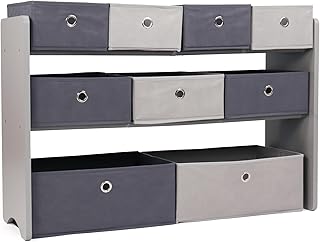 Toy Storage Organizer with 9 Removable Fabric Bins
