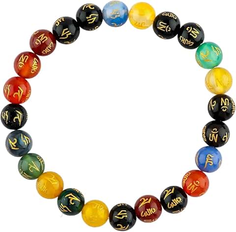 Om Mani Padme Hum engraved prayer bead bracelet