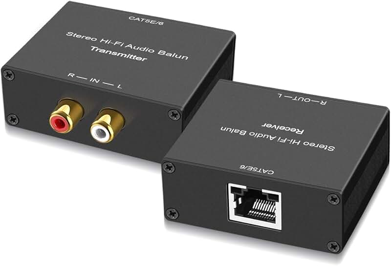 Stereo RCA Audio Extender over Cat5e/Cat6