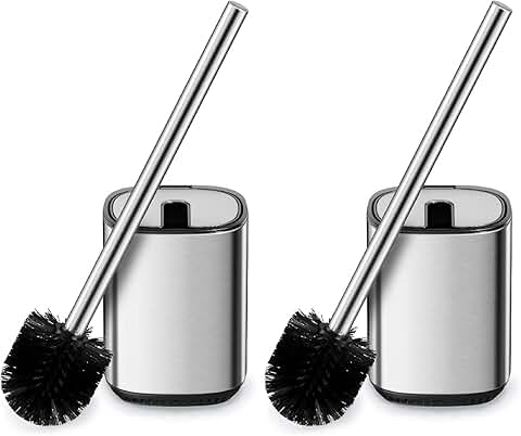 Toilet Brush and Holder Set, Stainless Steel, 2 Pack