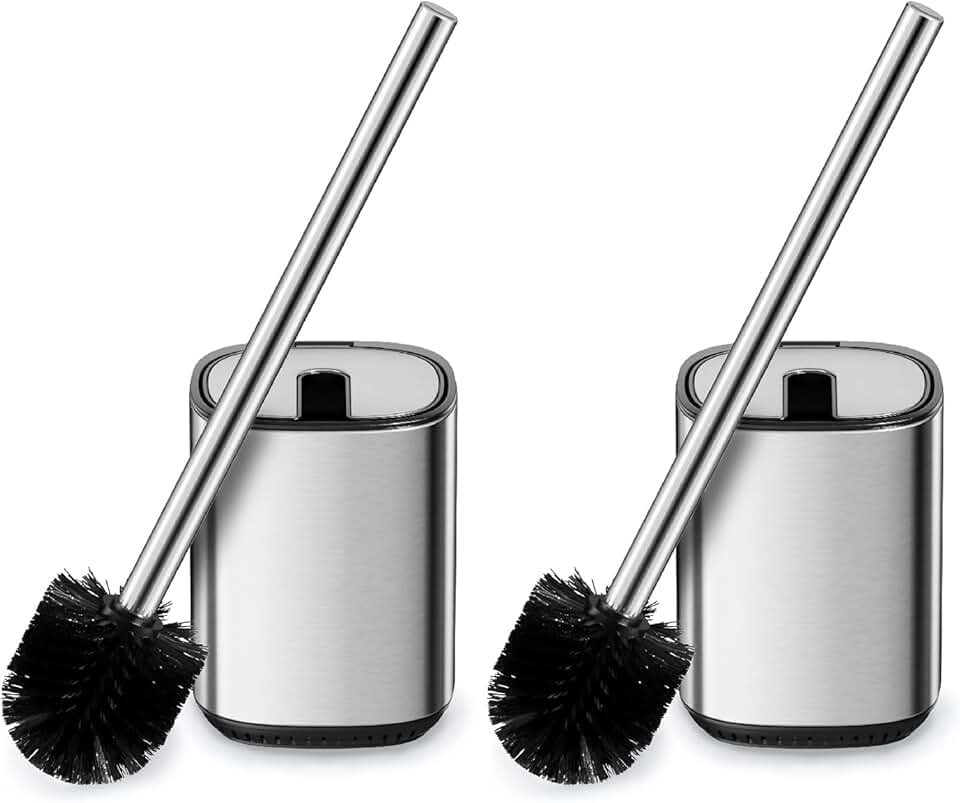 Toilet Brush and Holder Set, Stainless Steel, 2 Pack