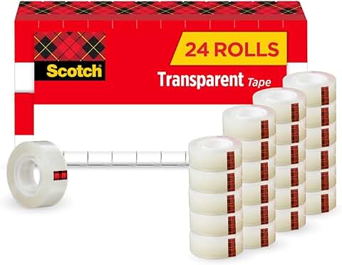 Clear tape refill rolls, 3/4 inch x 1,000 inches, 24 rolls
