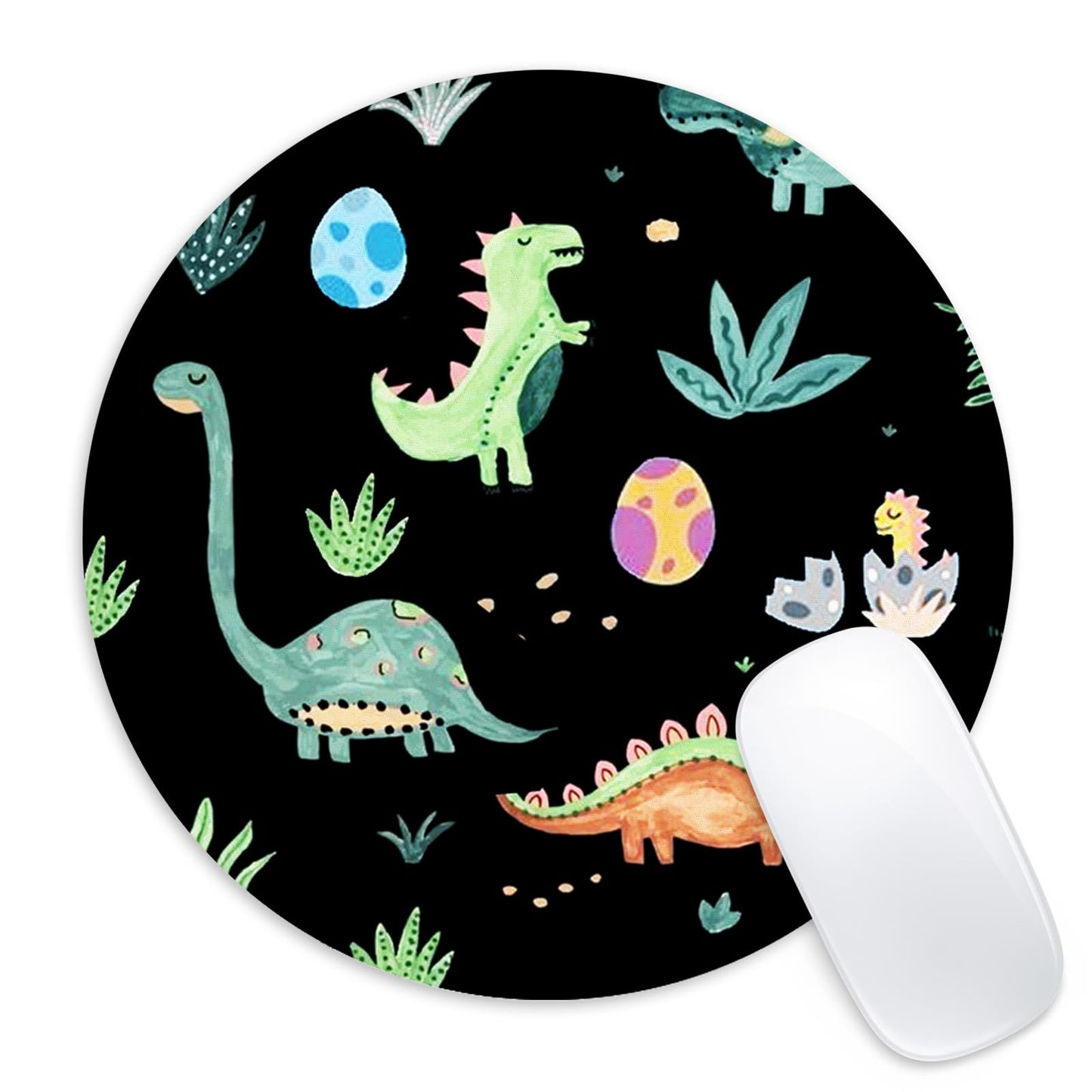 Round Dinosaur Mouse Pad for Desk and Office