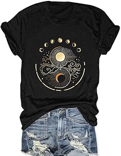 Women’s Mystical Moon and Sun Flower Short Sleeve T-Shirt