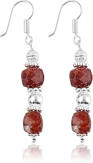 Natural Gemstone Dangle Earrings, Handmade, Healing Crystals
